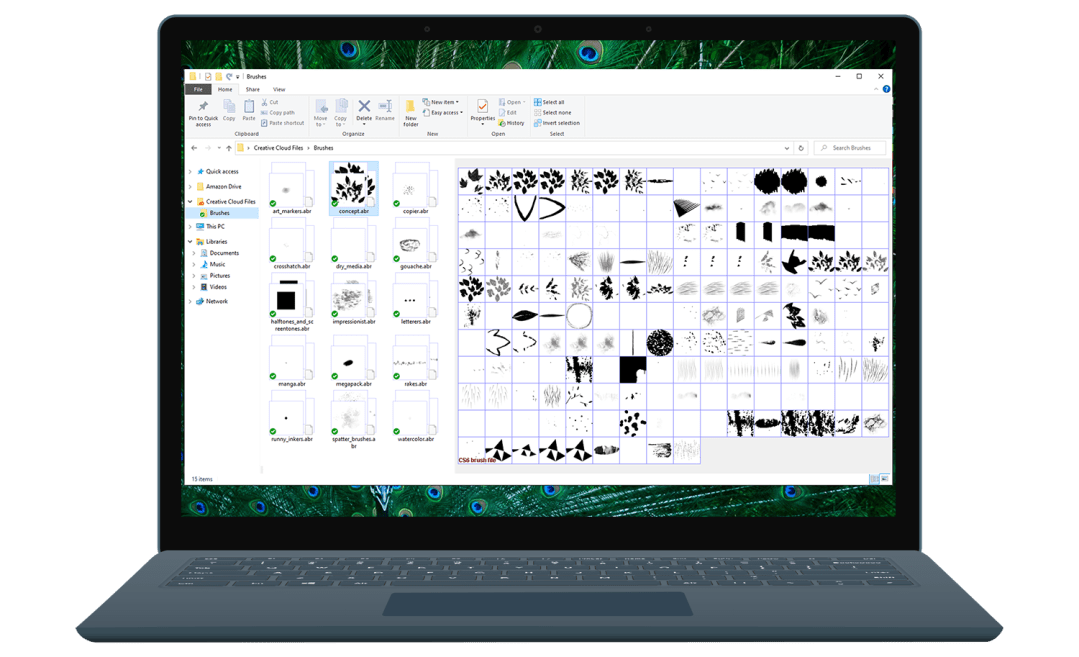 with Argus Preset Viewer example image showing how photoshop presets are displayed in Windows file explorer with and without Argus Preset Viewer